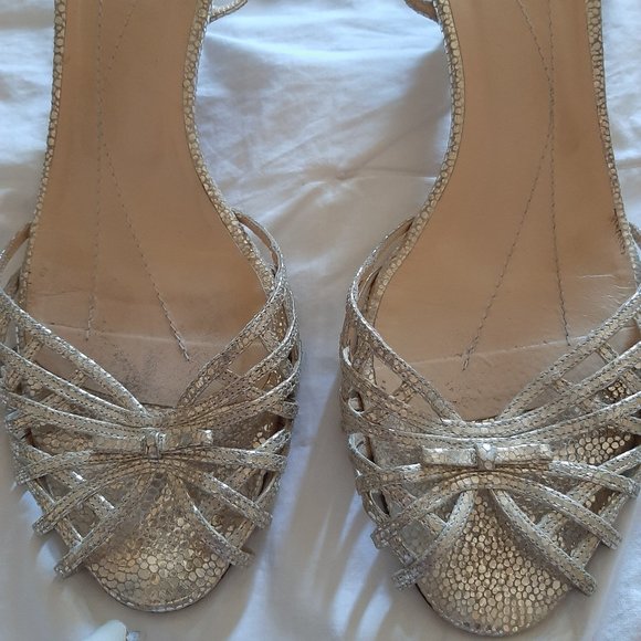 Kate Spade Gold Strappy Heels - Picture 1 of 5